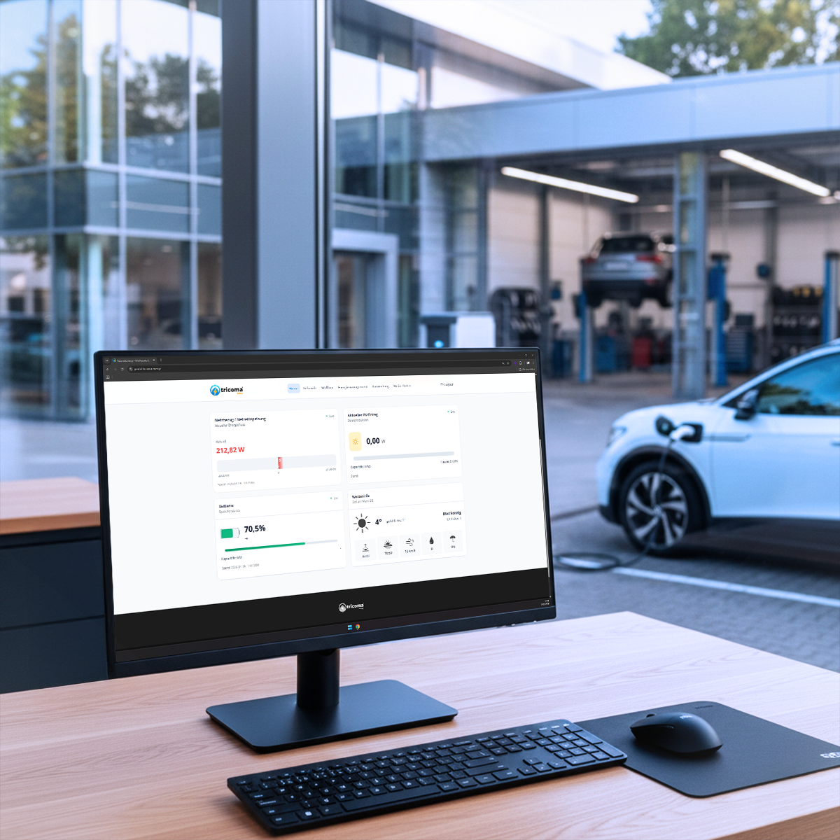 Energie, Showroom und Fuhrpark in einem System